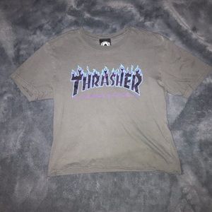 thrasher t shirt cropped